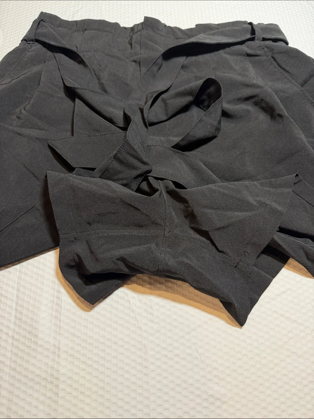 RBX Black Paperbag Waist Tie Bermuda Shorts